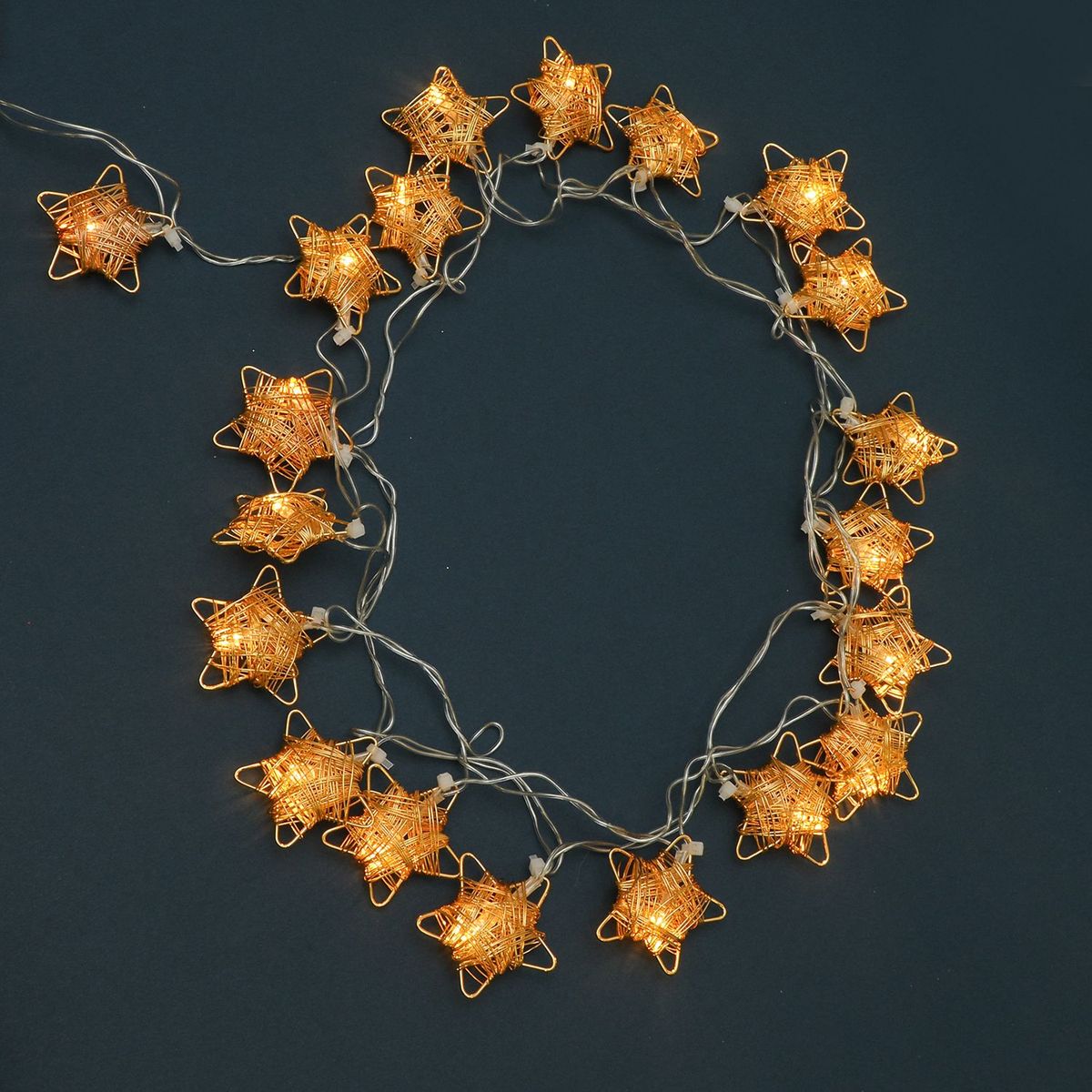 MICA - Luces para Árbol Led 20 Estrellas Doradas