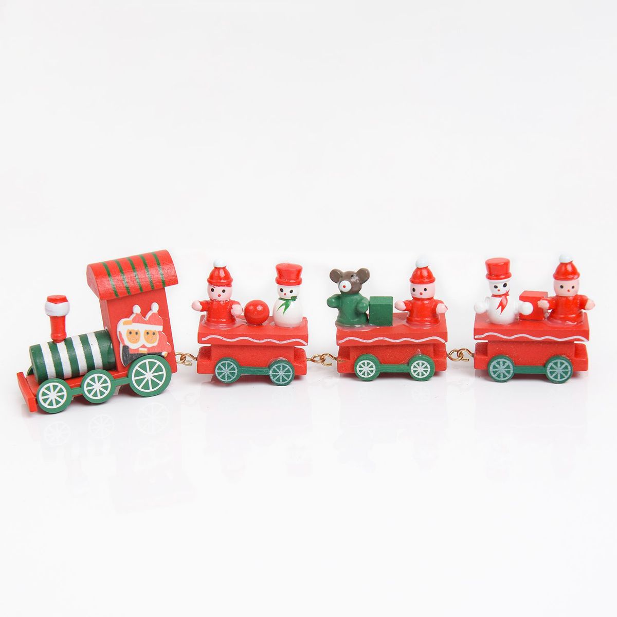 MICA - Tren navideño rojo 20,5X6,5 cm