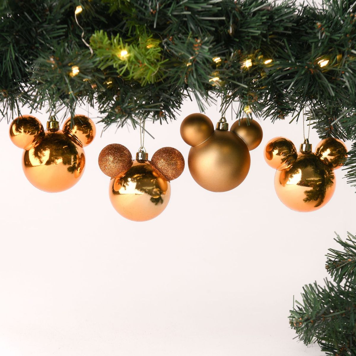 DISNEY - Set4 Colgante Navideño Mickey Gold 9Cm