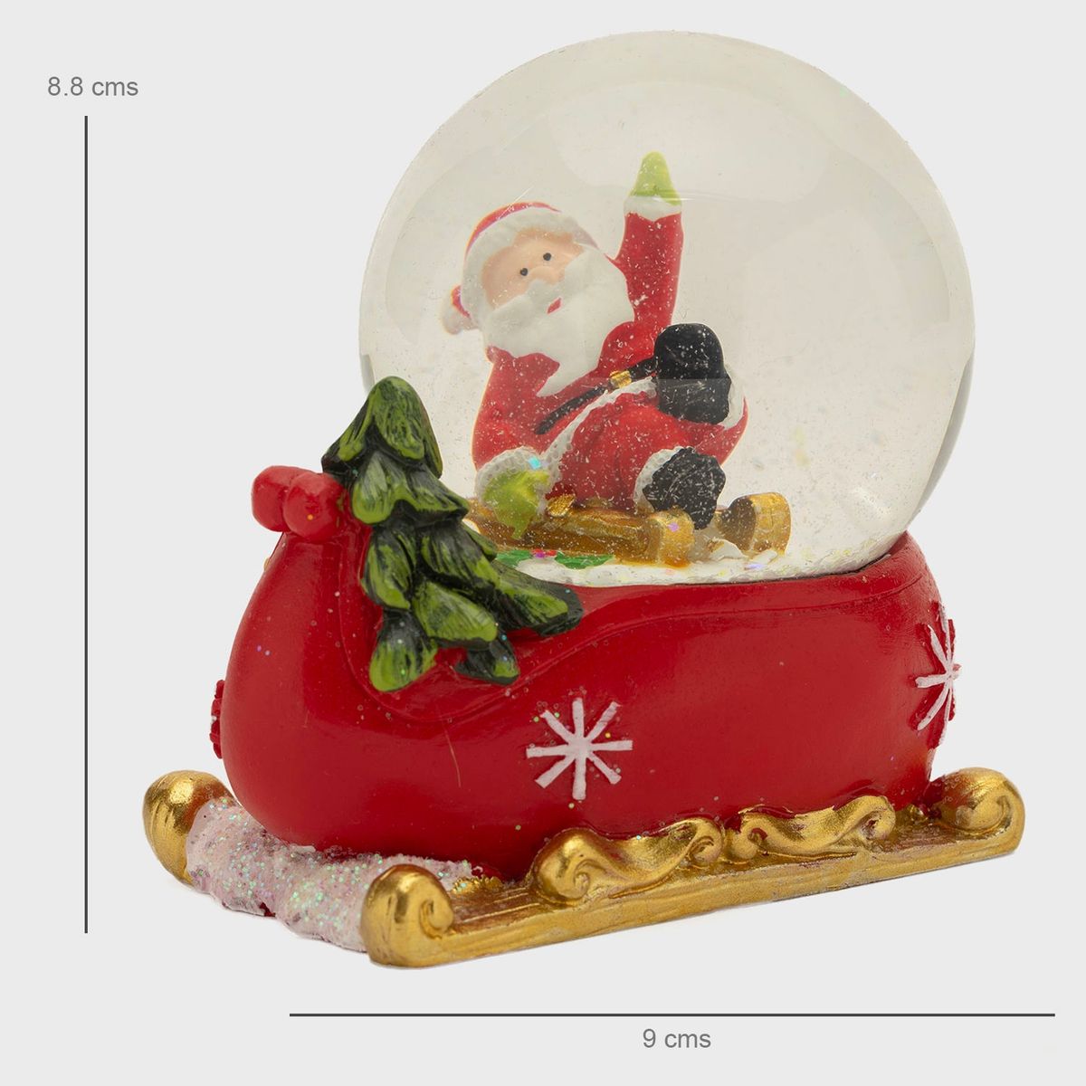 MICA - Burbuja Navideña Santa Trineo 8.8Cm