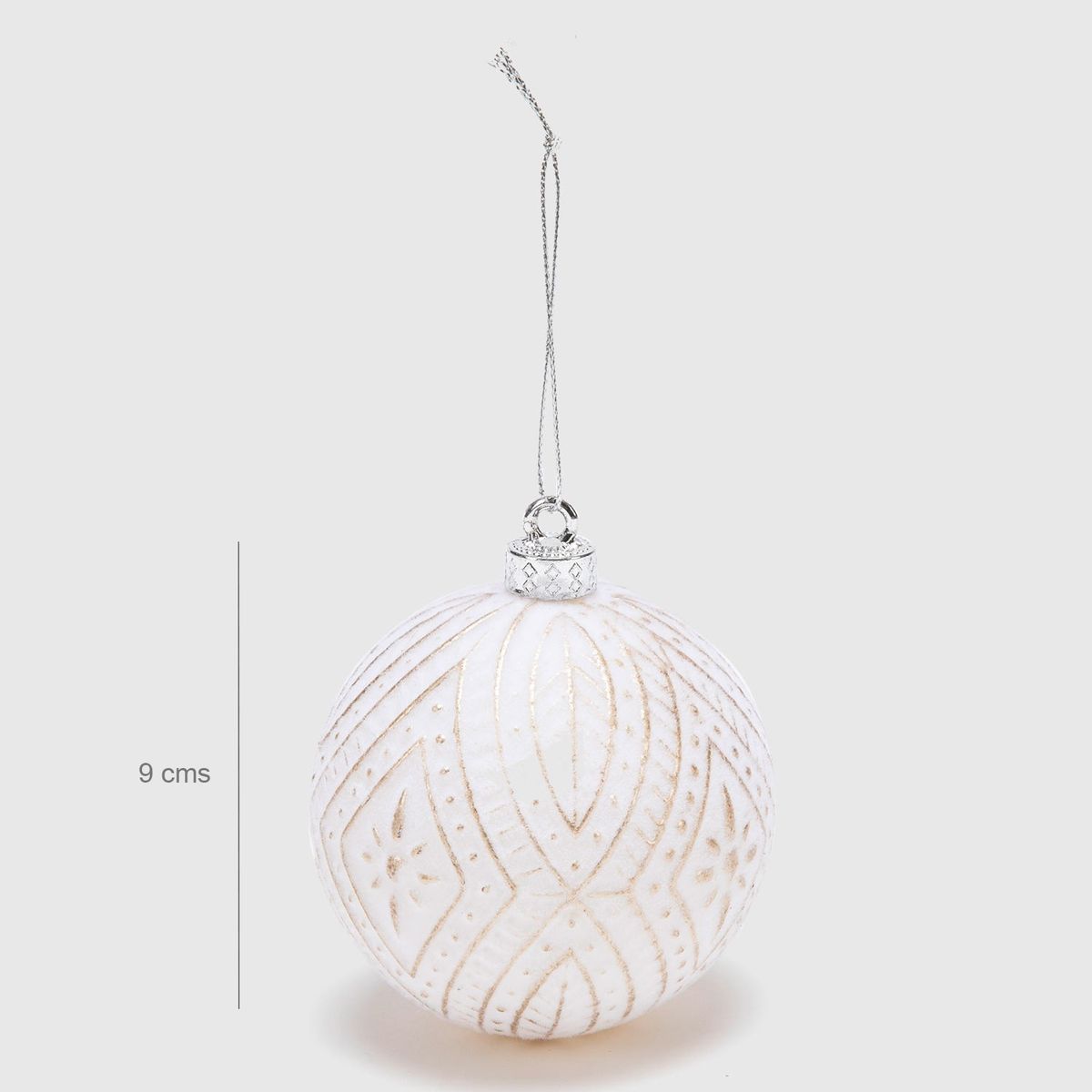 MICA - Bola Navideña Formas Blanca 8Cm