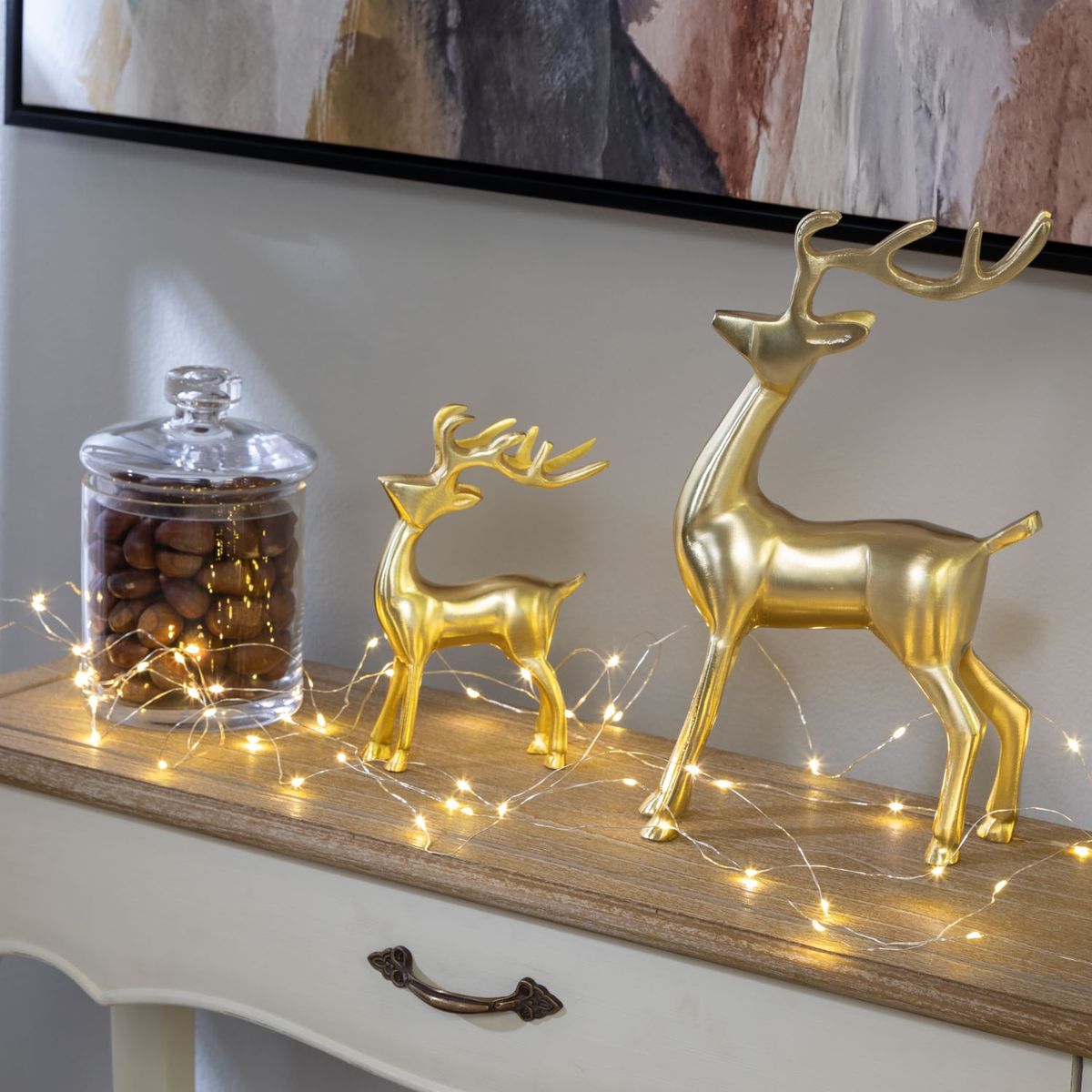 MICA - Adorno Navideño Deer Gold 34Cm
