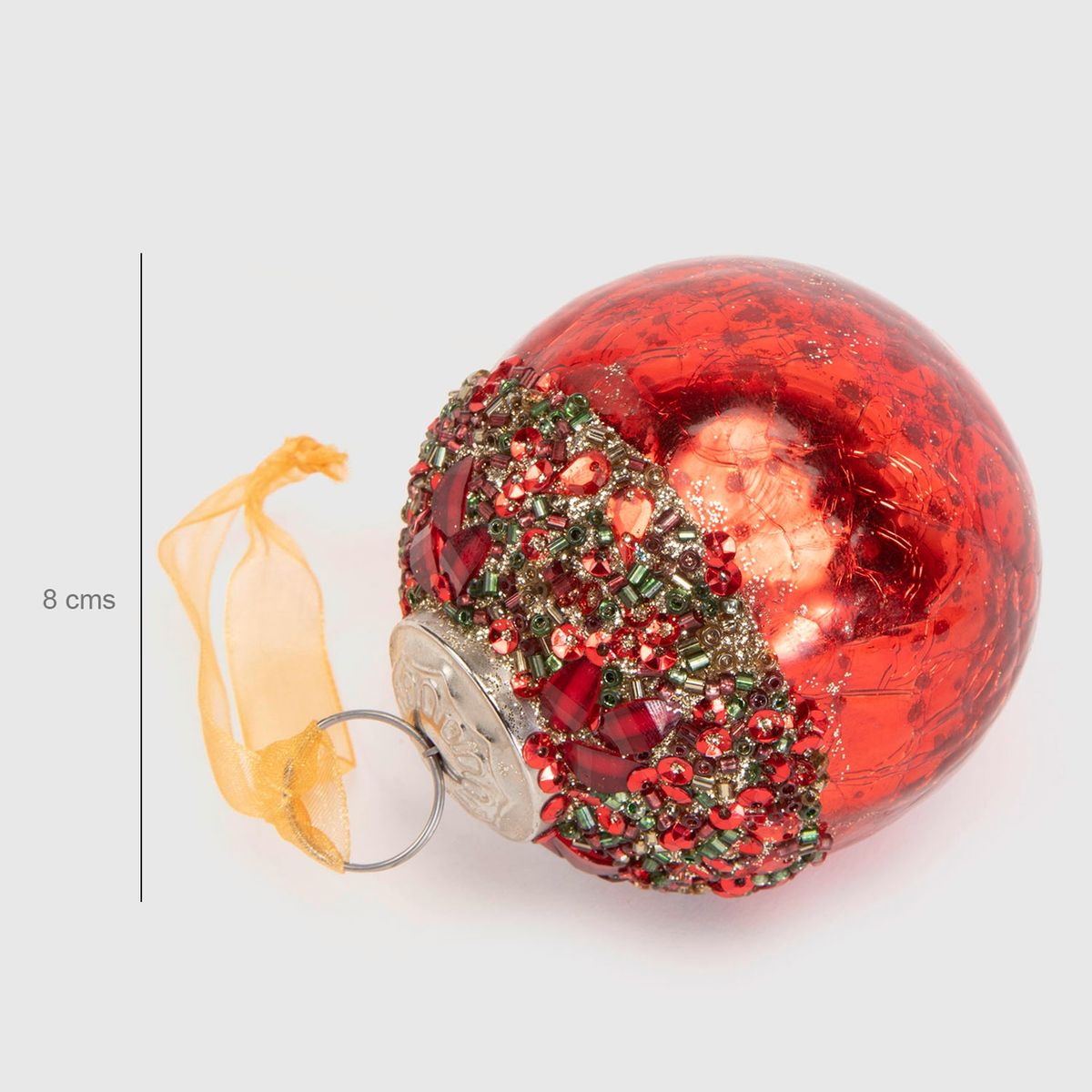 MICA - Bola Navideña Red Mostacilla 7Cm