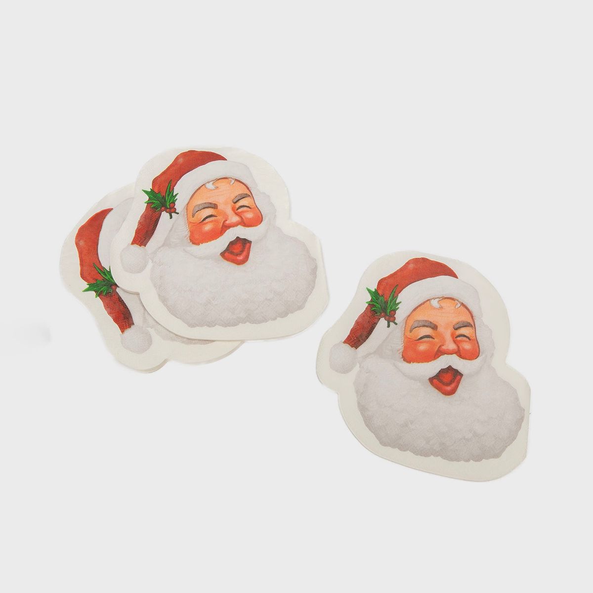 MICA - 20 Servilletas navideñas forma papa noel