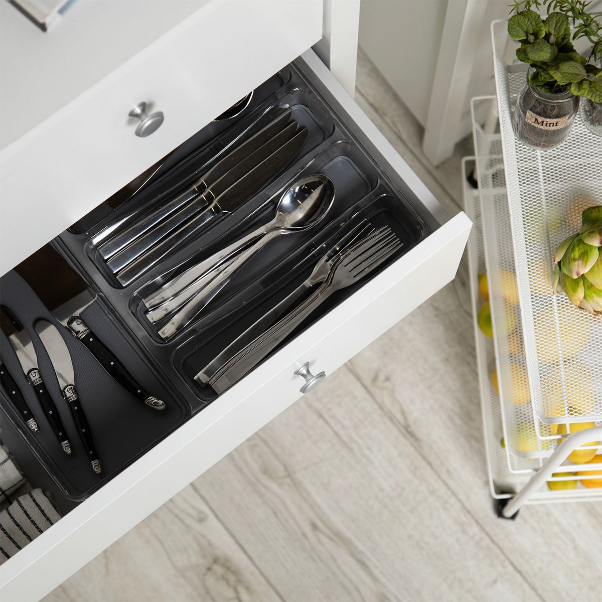 MICA - Organizador De Cubiertos Rubber 6 Divisiones