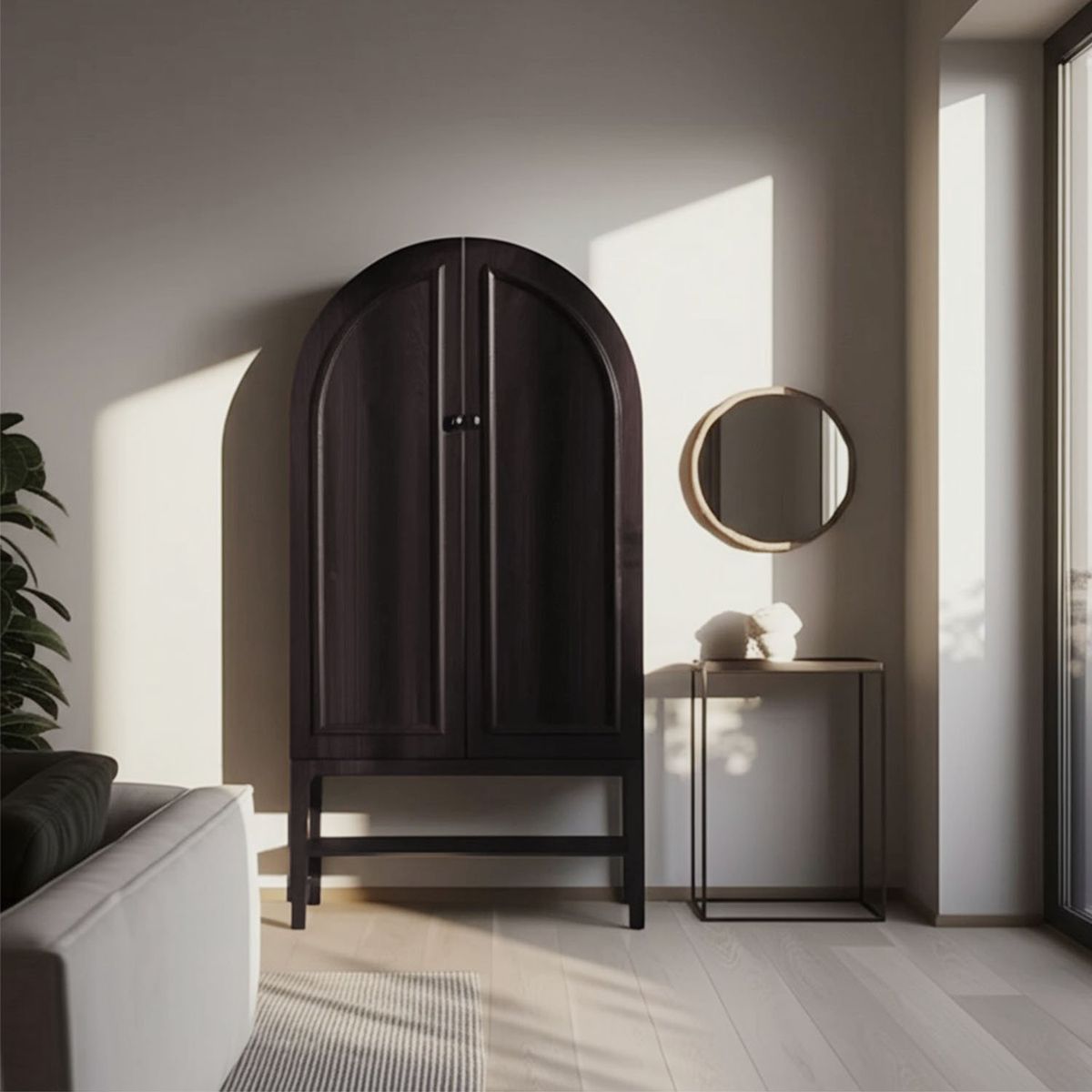 BASEMENT HOME - Vitrina Jonas 2 Puertas 4 Repisas