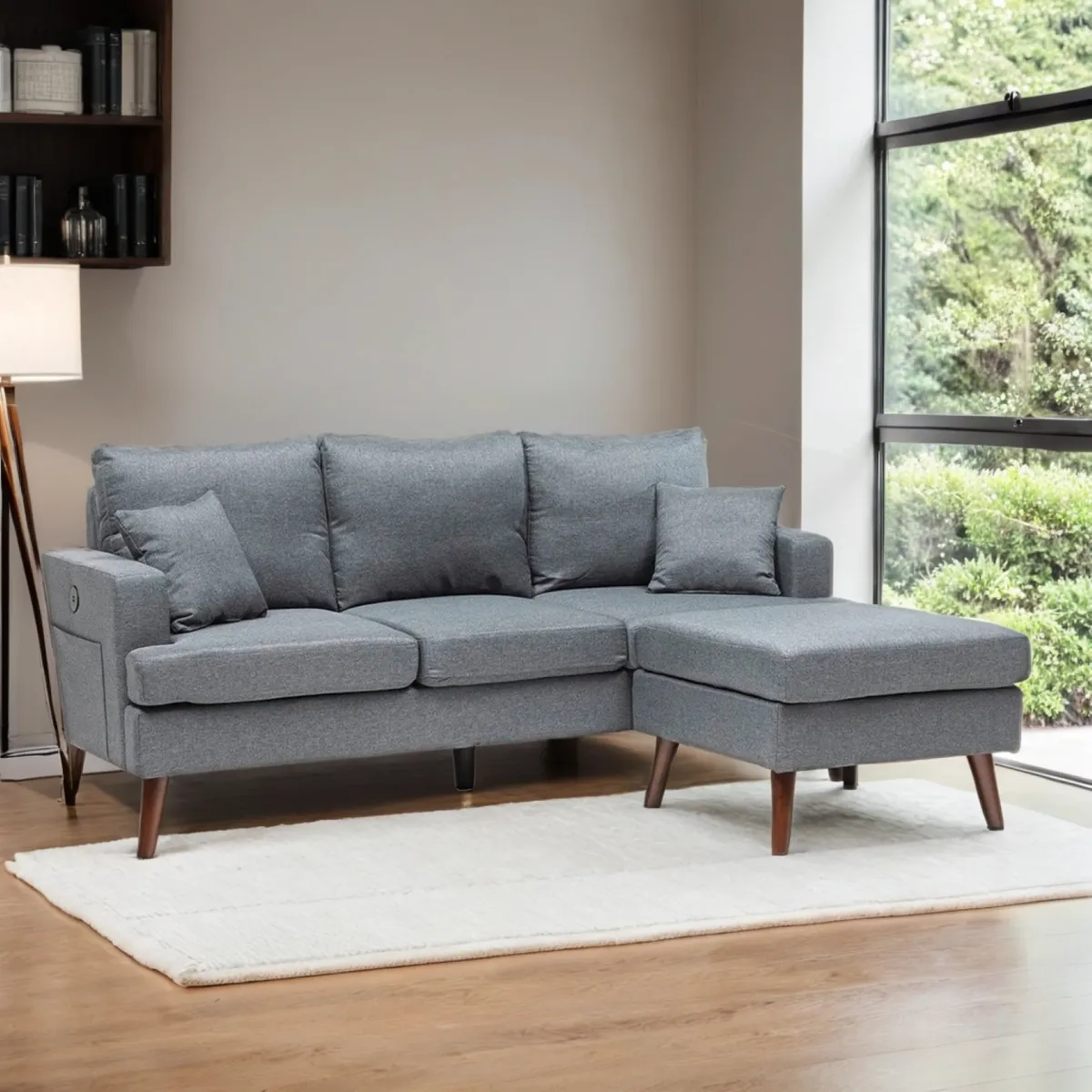 MICA - Seccional Houdini 4 Cuerpos Intercambiable con Cojines y Puerto USB