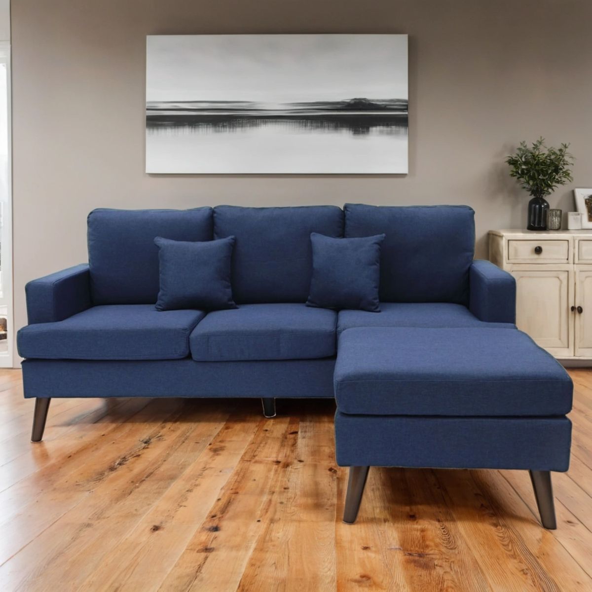 MICA - Seccional Houdini 4 Cuerpos Intercambiable con Cojines y Puerto USB