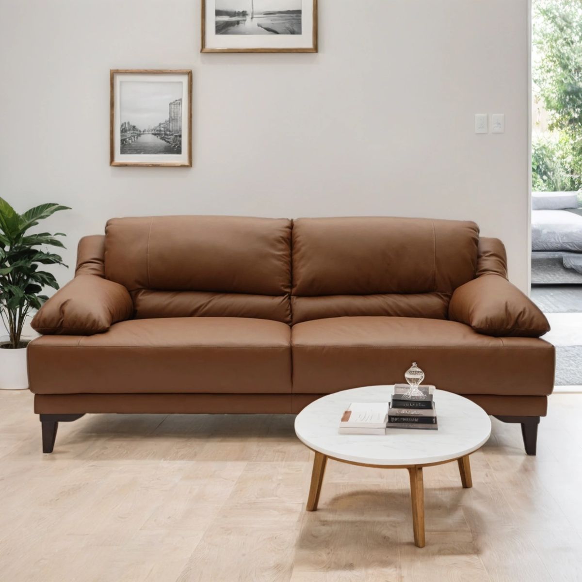 BASEMENT HOME - Sofá Kendrick 3 Cuerpos Cuero
