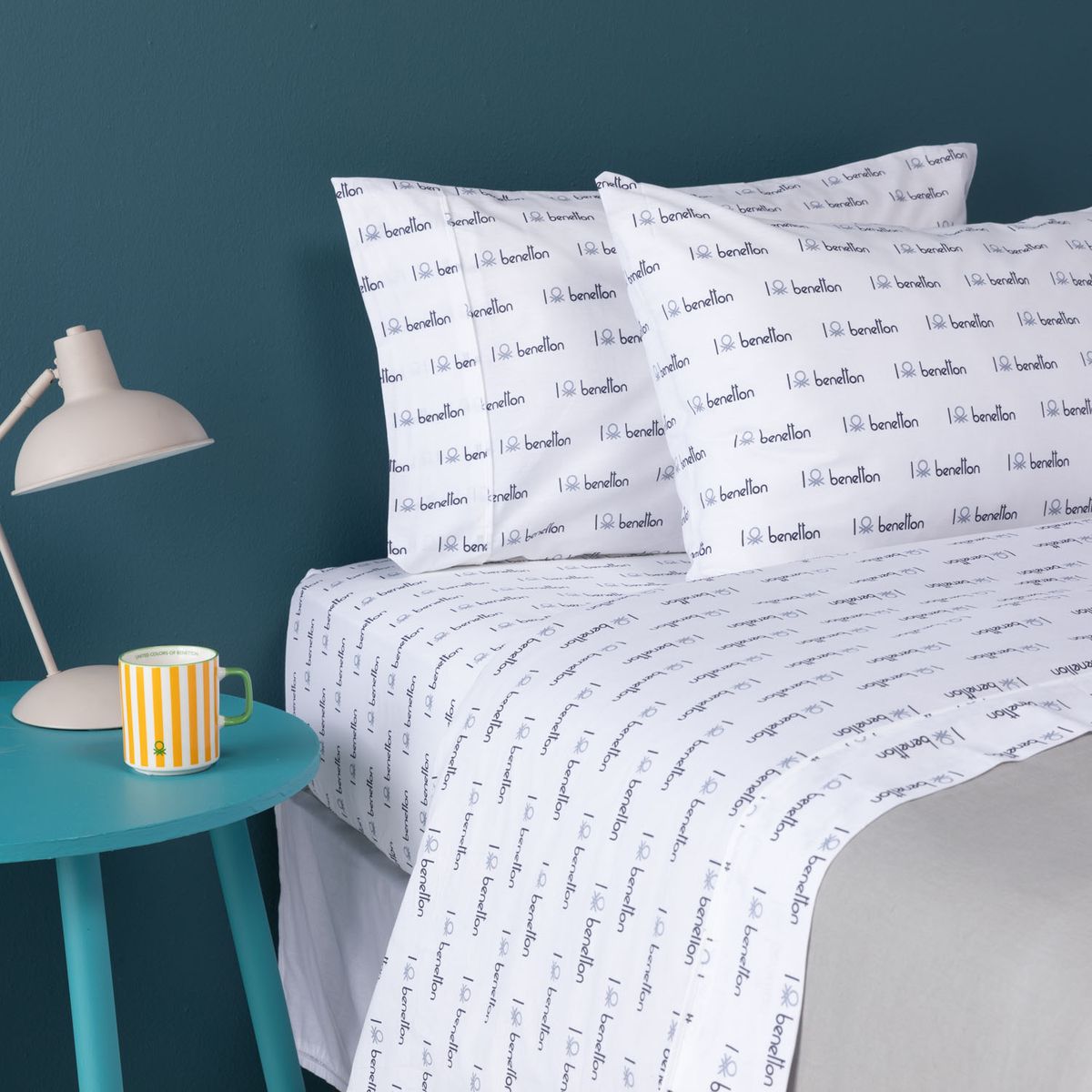 BENETTON - Juego de Sábanas 100% Algodón Benetton
