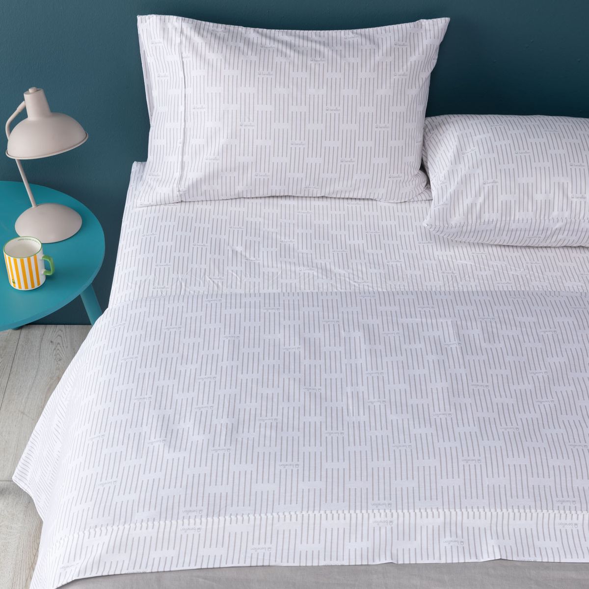 BENETTON - Juego de Sábanas 100% Algodón Benetton