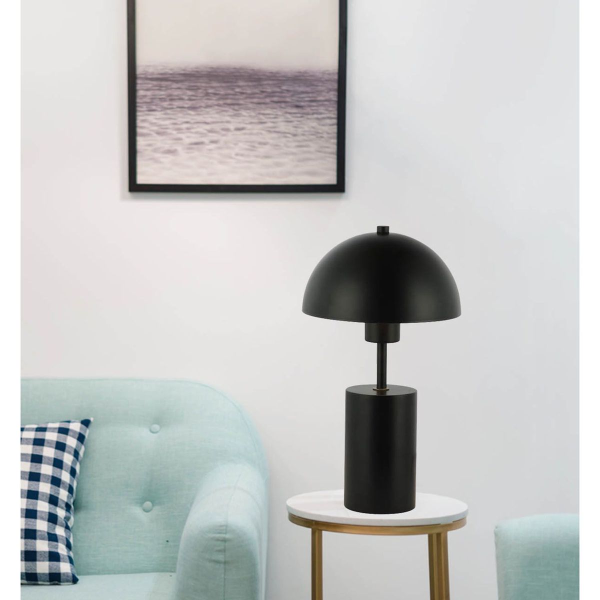 BASEMENT HOME - Lámpara Mesa Hongo Negro 40Cm