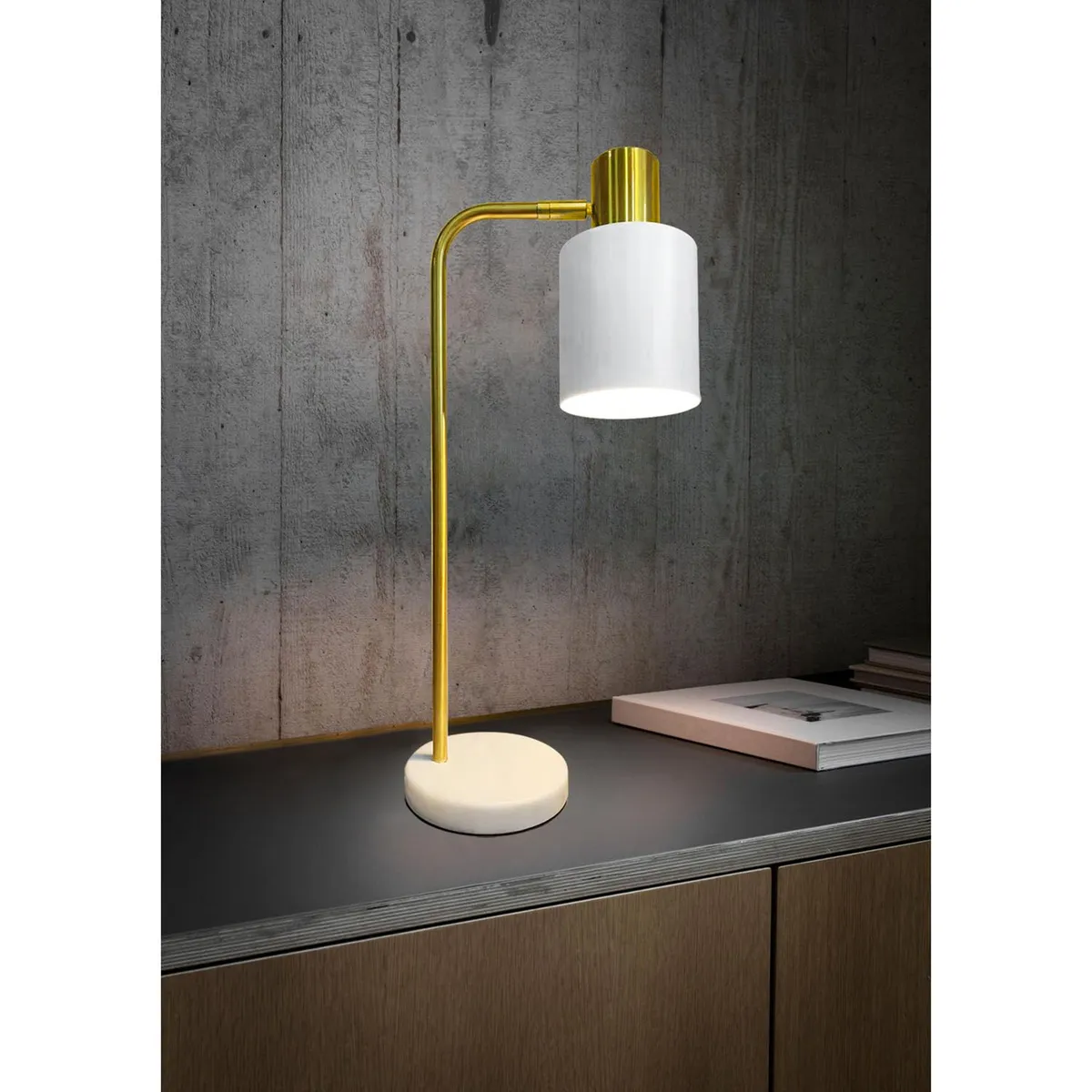 BASEMENT HOME - Lámpara de Mesa Marmol Metal 50Cm