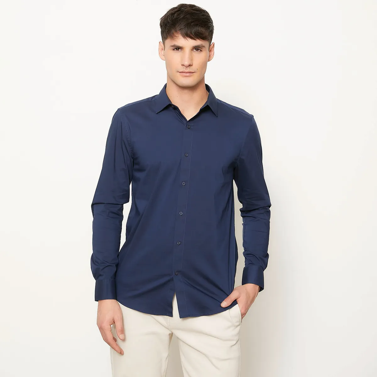 BASEMENT - Camisa Manga Larga Hombre Basement