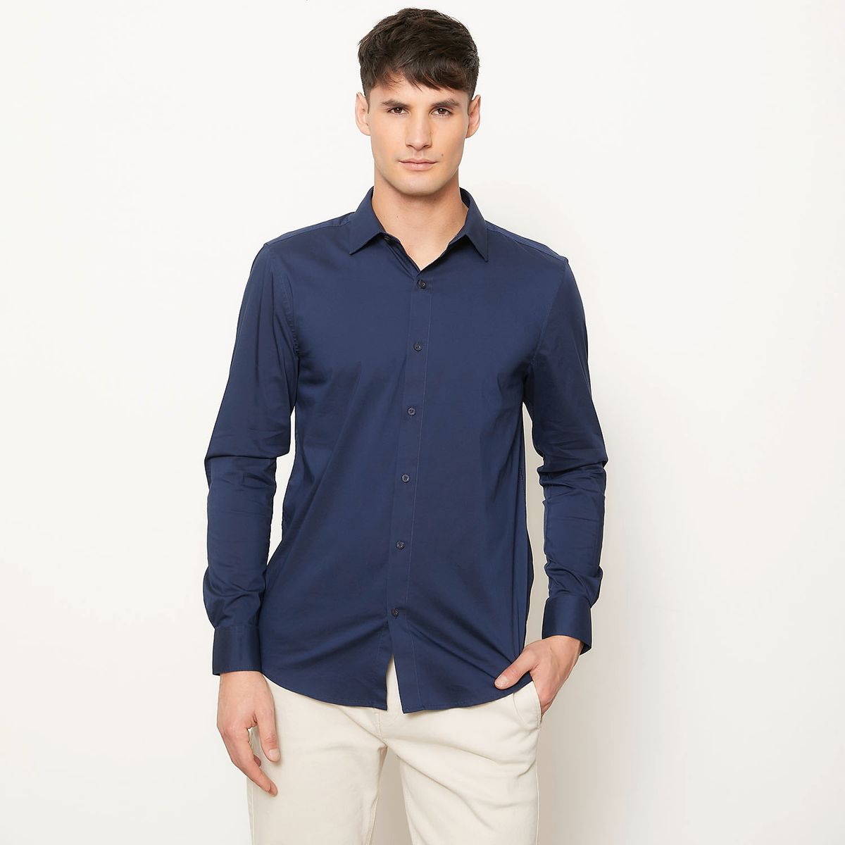 BASEMENT - Camisa Manga Larga Hombre Basement