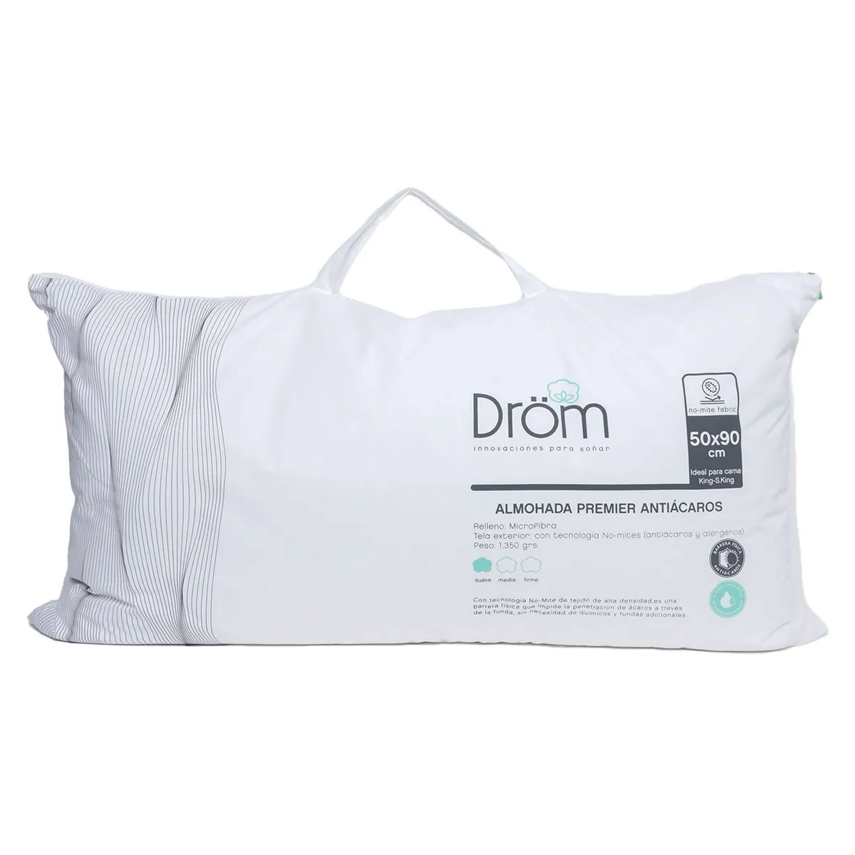 DROM - Almohada Antiácaros Premier King 50X90cm