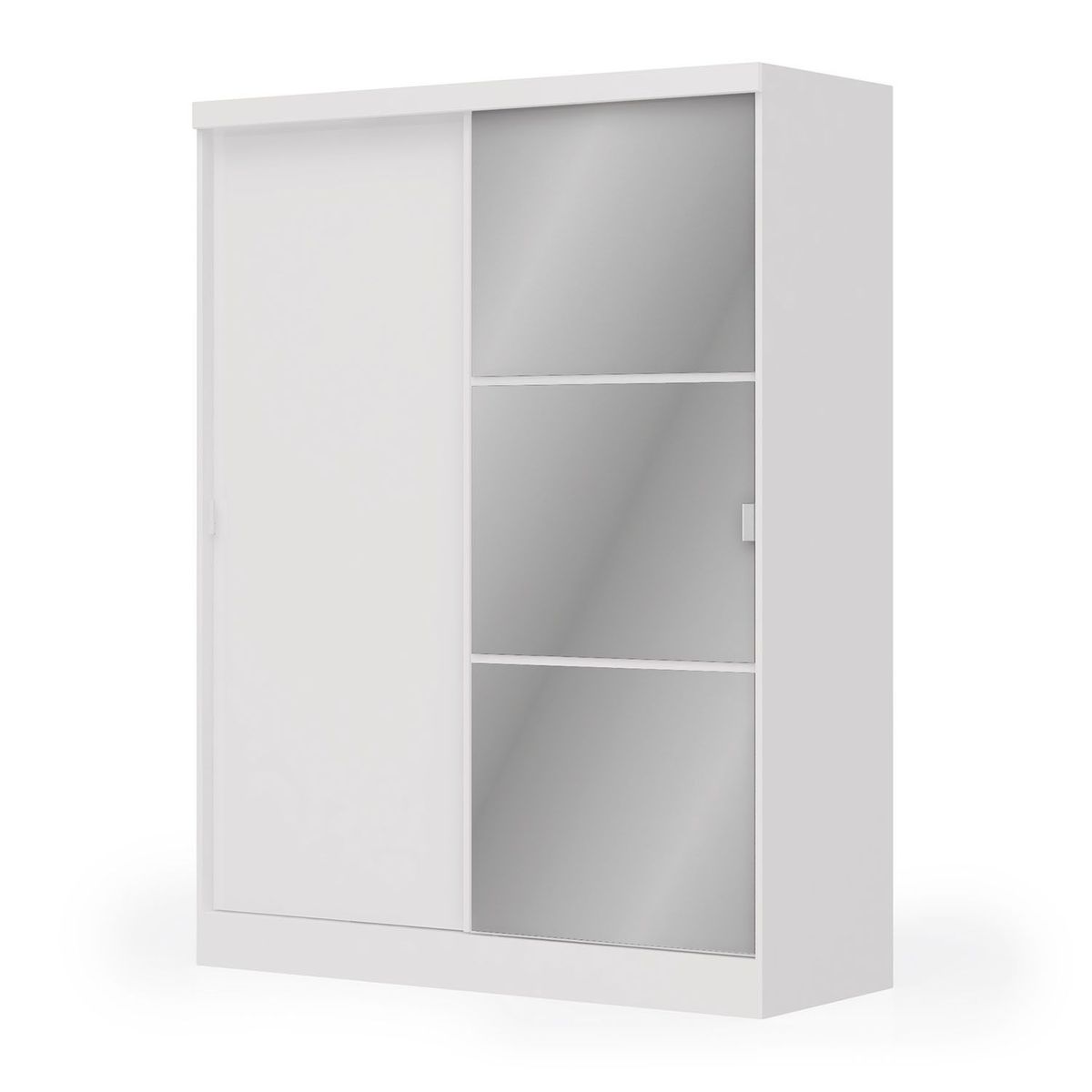 MICA - Ropero Acai 2 Puertas Corredizas 2 Cajones con Espejo