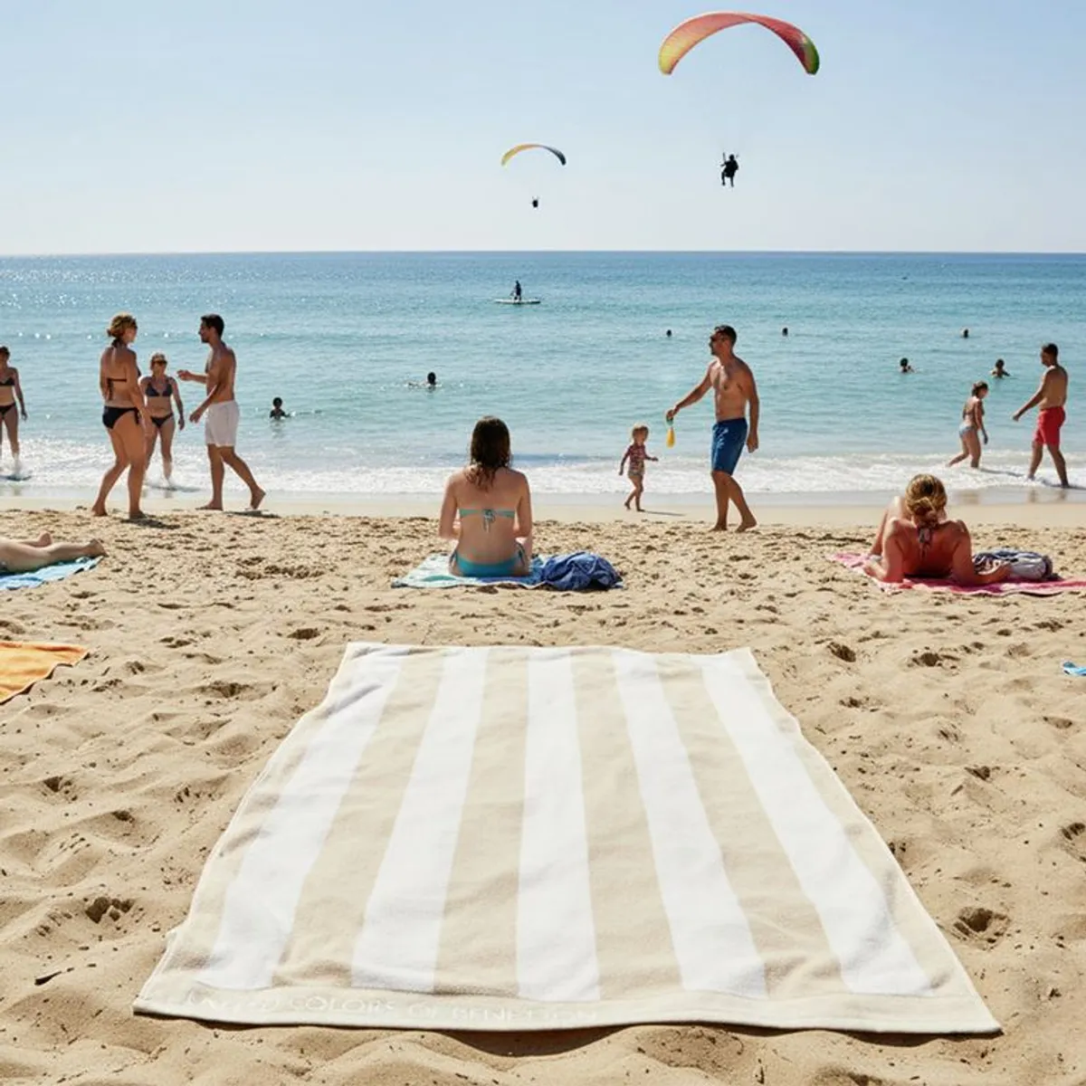 BENETTON - Toalla de Playa Stripes 100% Algodón 100x180cm