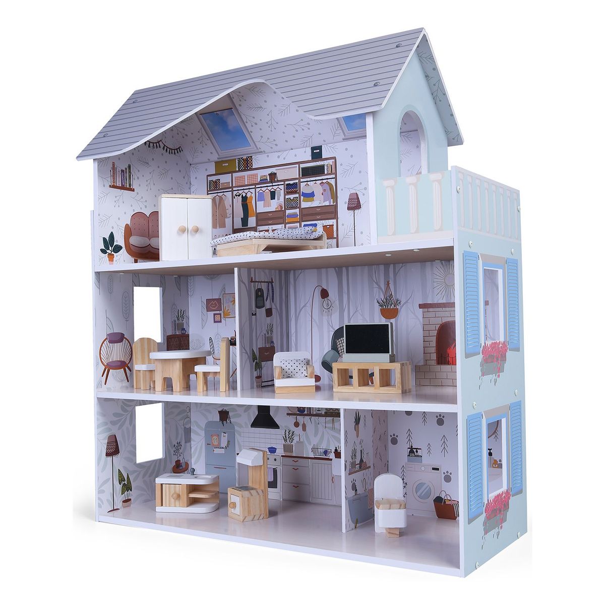 EDUFUN - Casa de Muñeca de Madera Sarah Edufun