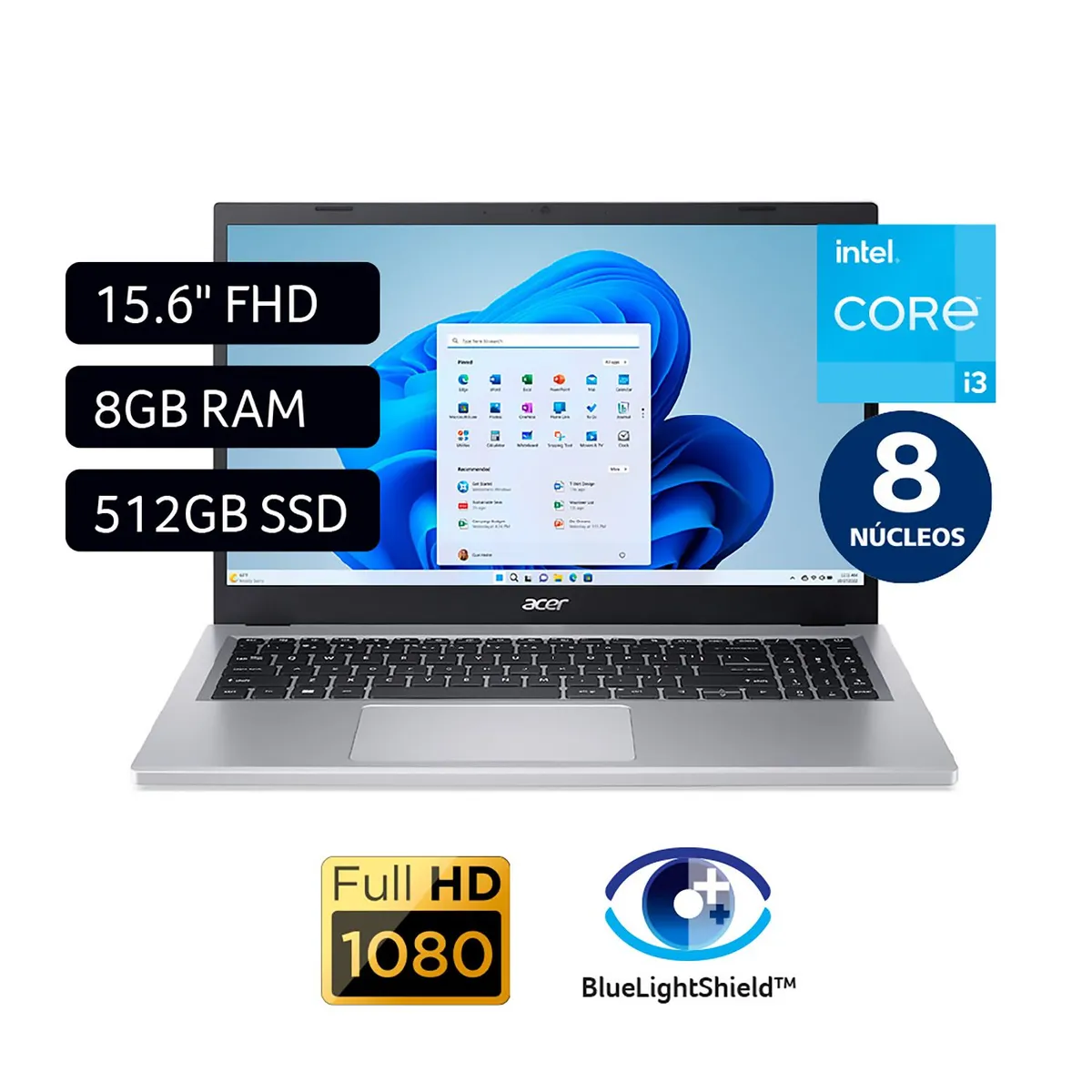 ACER - Laptop Acer Core I3 8gb 512gb Ssd Aspire 3 N305 15.6"