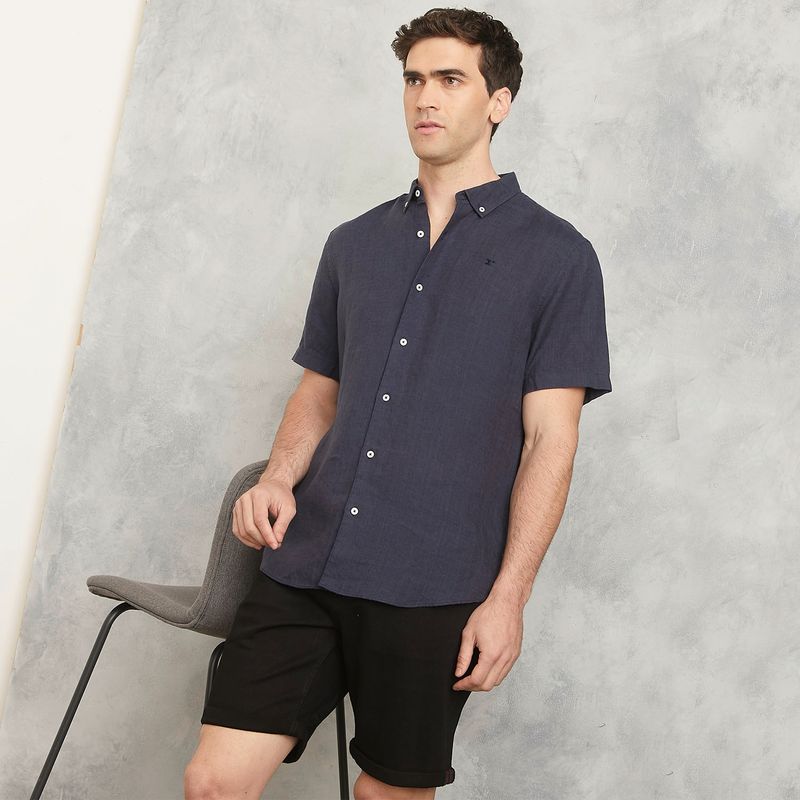 WOLF&HANK - Camisa Lino Manga Corta Hombre Wolf&hank