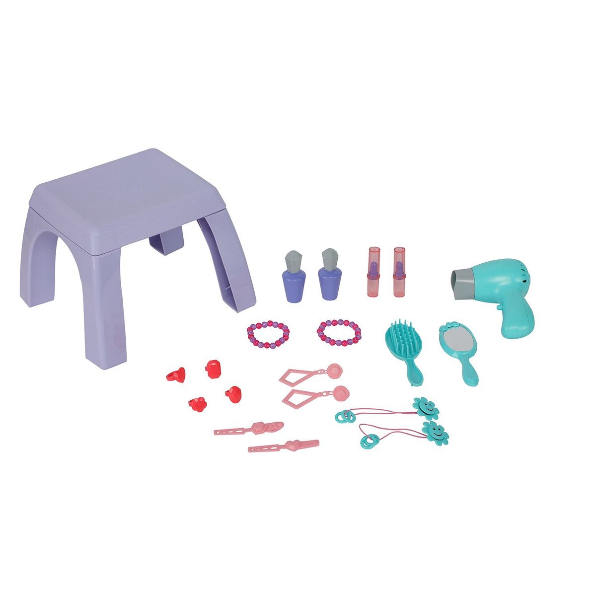 KIDS N PLAY - Set para Niñas Tocador y Espejo Mágico 32 Accesorios