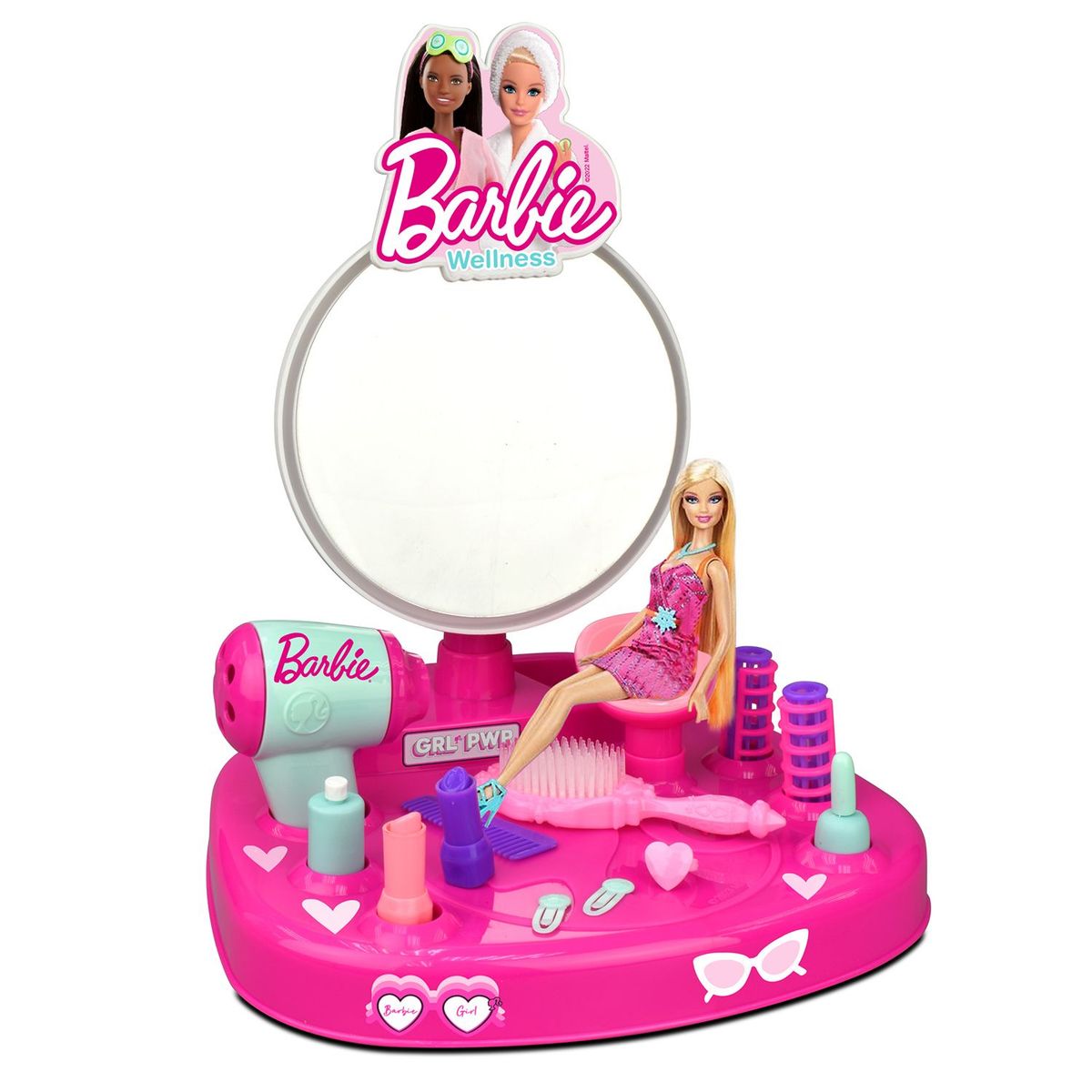 BARBIE - Barbie Set de Tocador Deluxe Luces y Sonidos 12 Accesorios