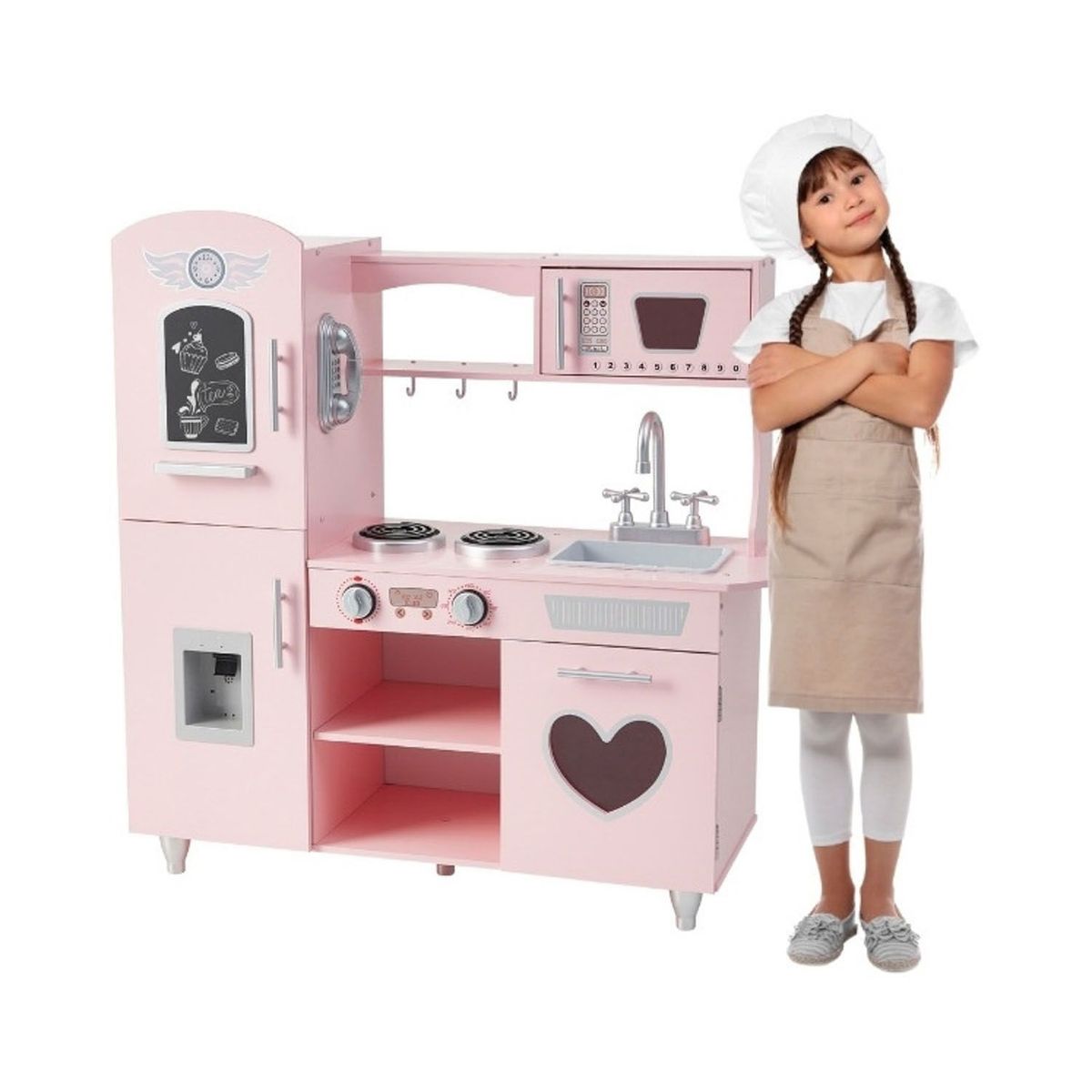EDUFUN - Cocina de Madera Rosa para Niños