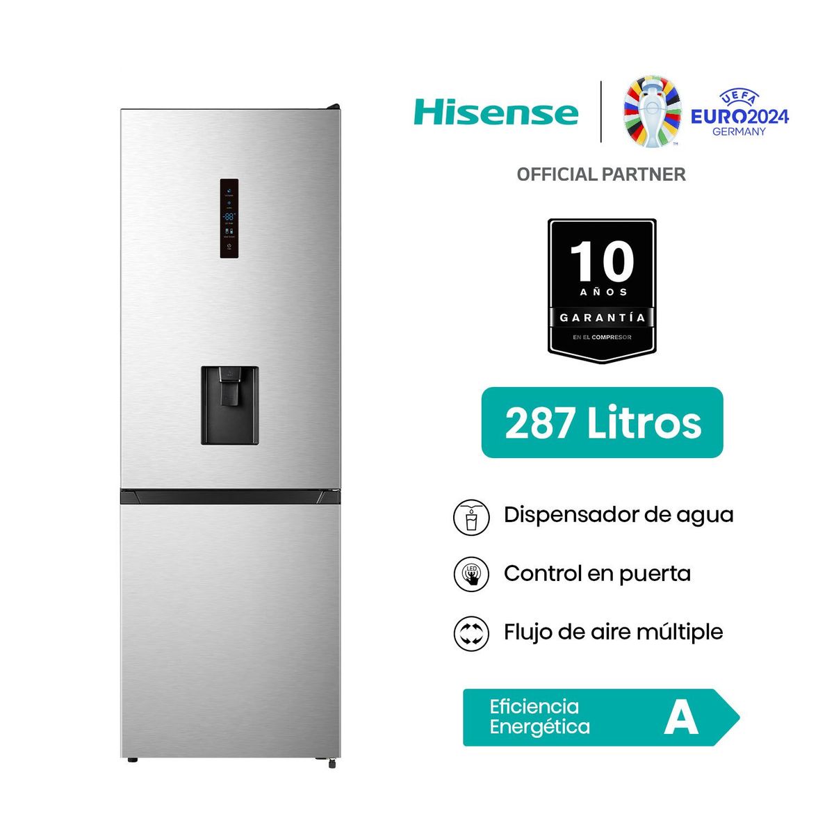 HISENSE - Refrigeradora Hisense 287L Bottom Mount 