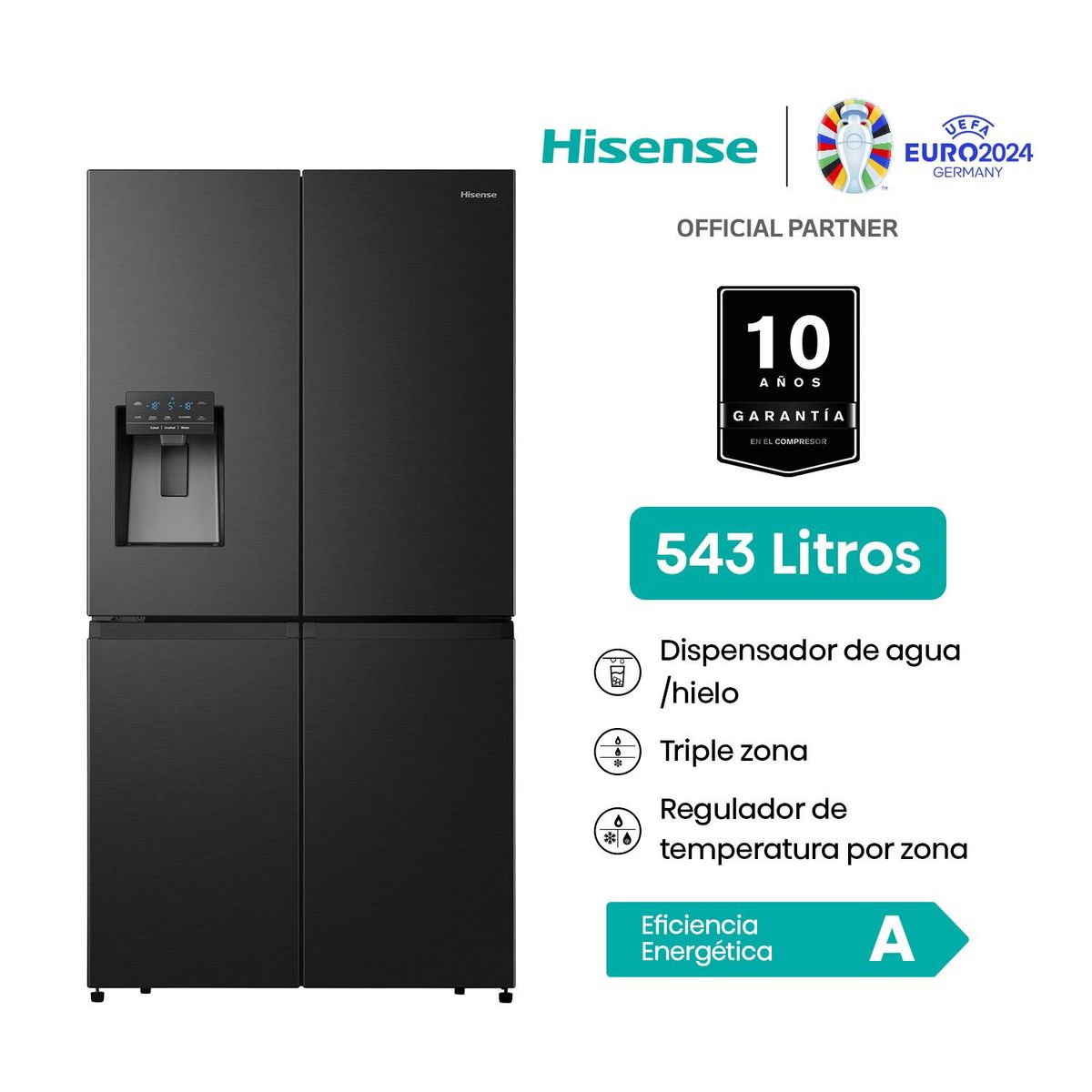 HISENSE - Refrigeradora Hisense French Door 540Lt