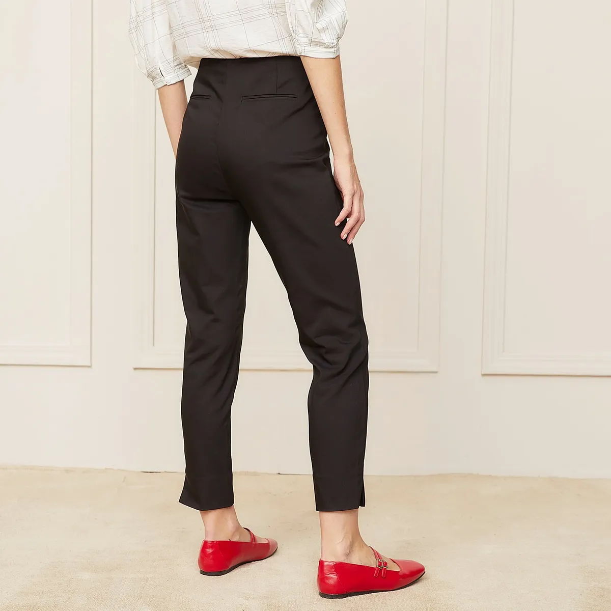 BASEMENT - Pantalon Straight Tiro Alto Mujer Basement