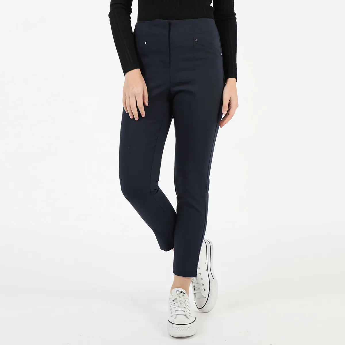 BASEMENT - Pantalon Straight Tiro Alto Mujer Basement