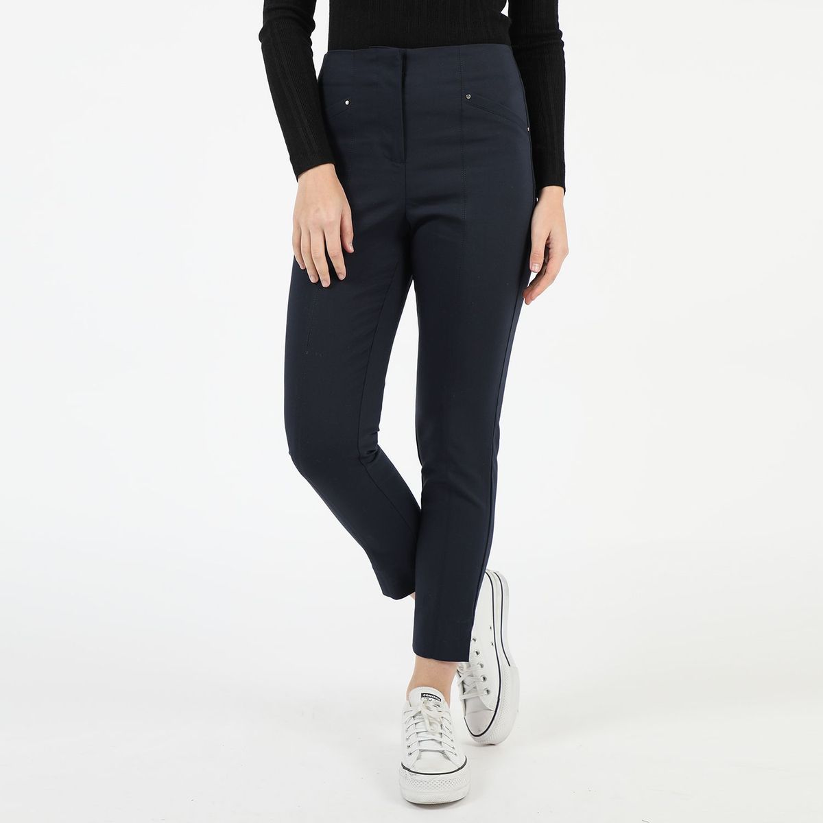 BASEMENT - Pantalon Straight Tiro Alto Mujer Basement