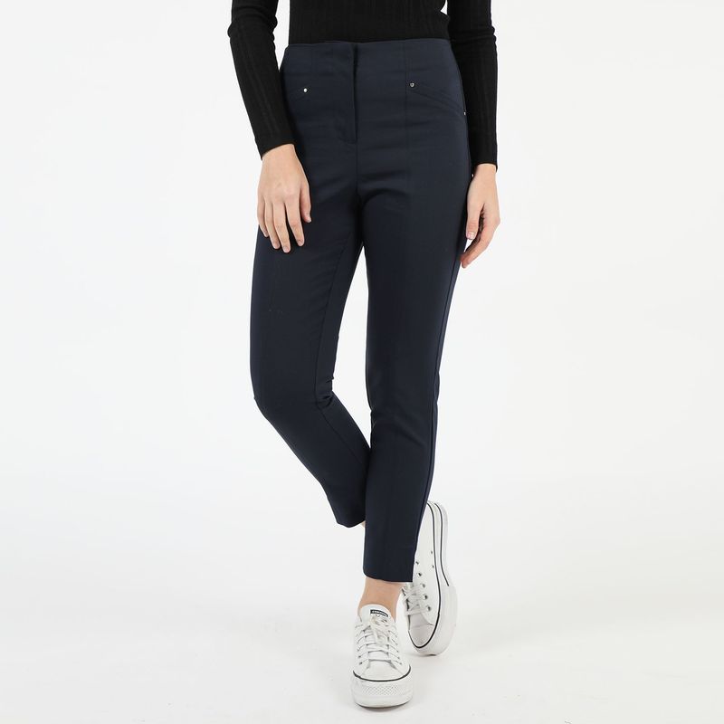 BASEMENT - Pantalon Straight Tiro Alto Mujer Basement
