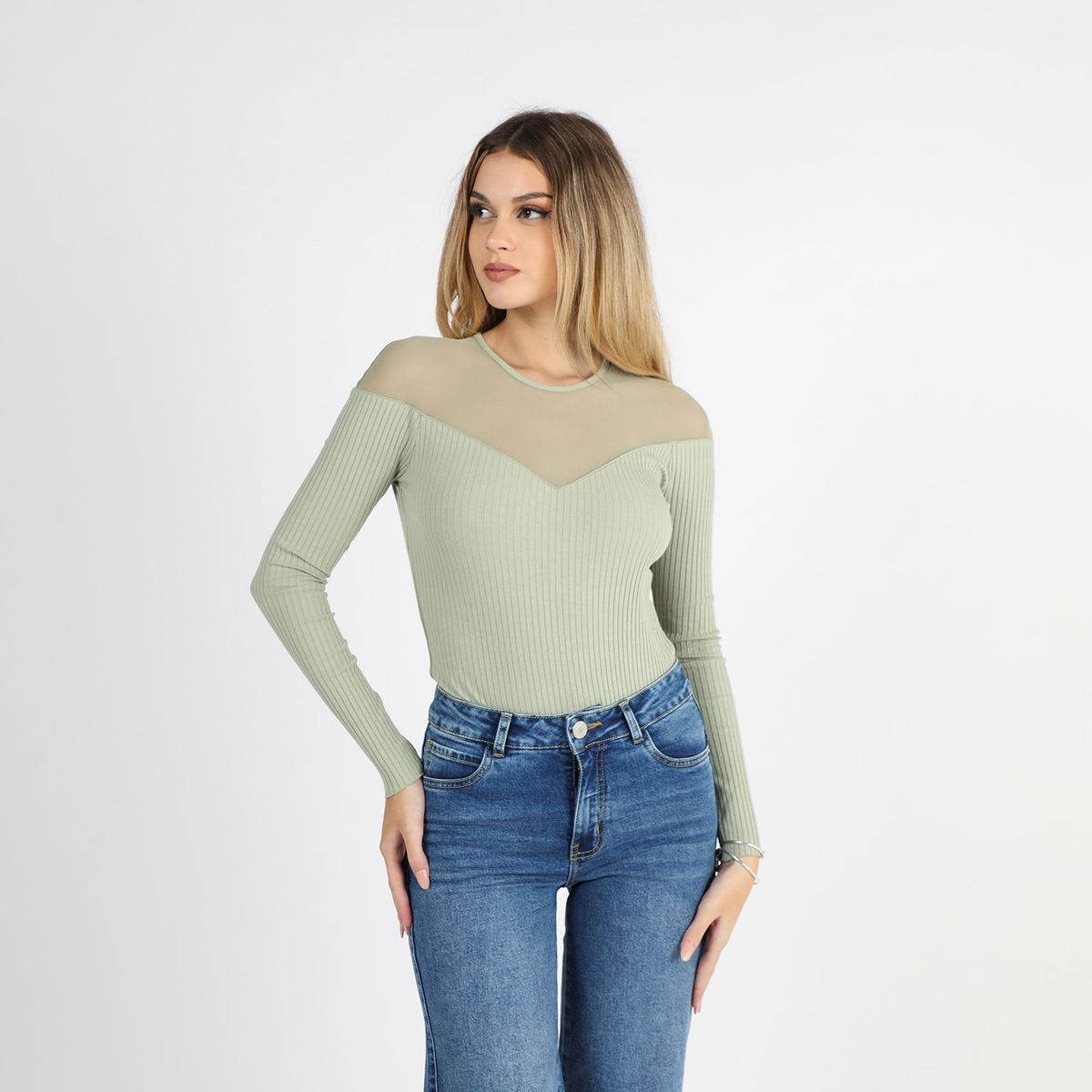 MOSSIMO - Body Manga Larga Mujer Mossimo