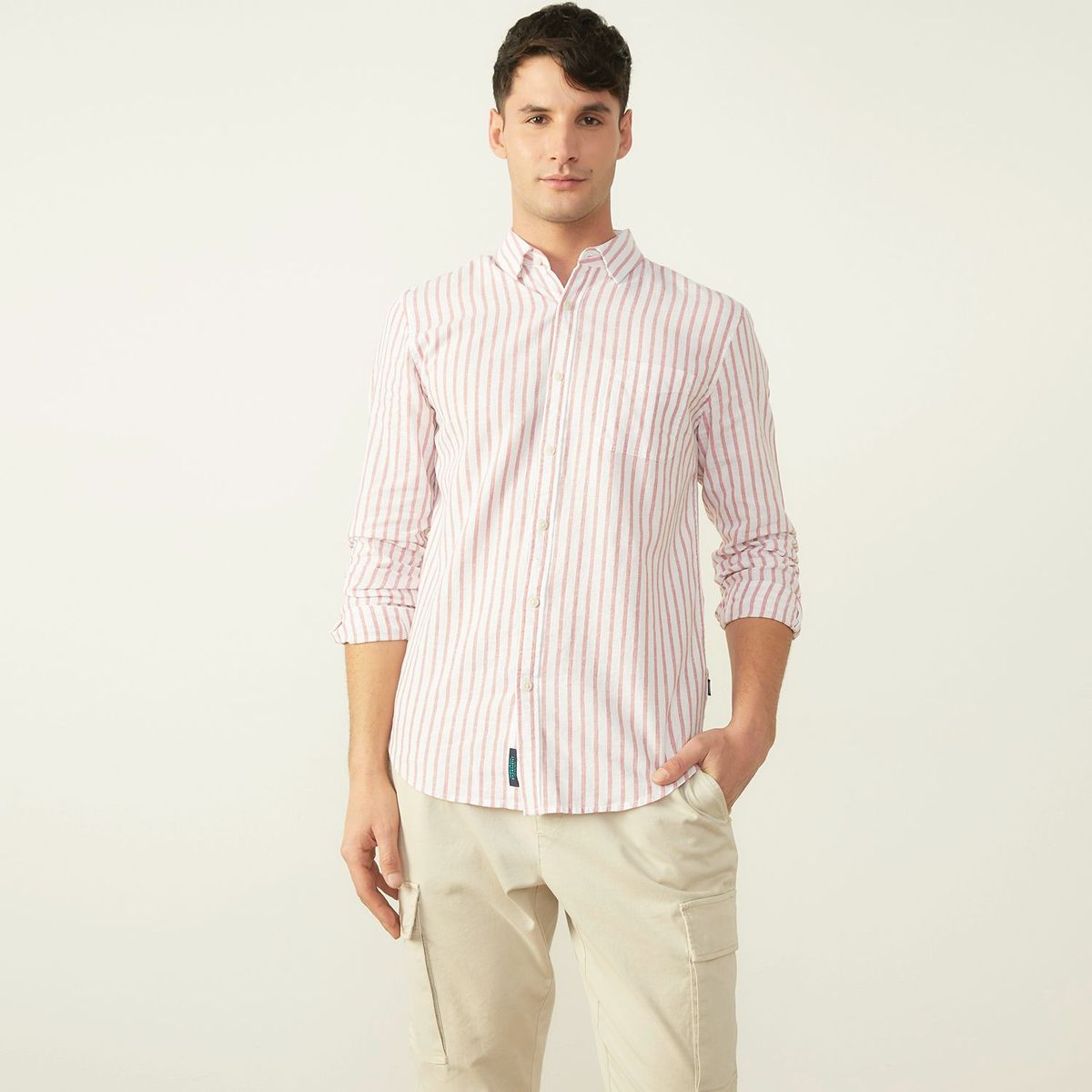 BASEMENT - Camisa Lino Hombre Basement