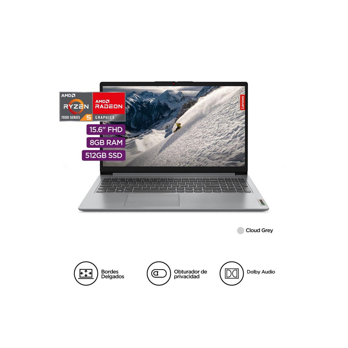 LENOVO - Laptop Lenovoryzen 5 8gb 512gb Ideapad 1i Series 7520u