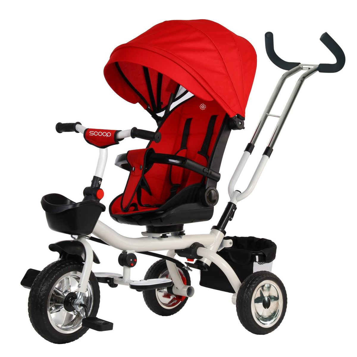 SCOOP - Triciclo Plegable Scoop Acero Rojo para Niños