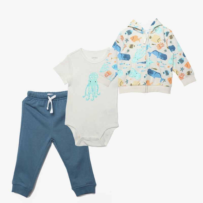 YAMP - Conjunto Bebé niño 3 Piezas Algodón Yamp