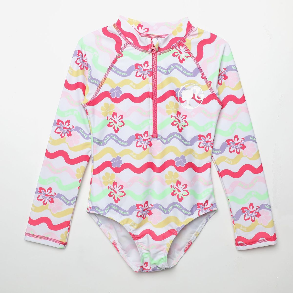 BARBIE - Traje De Baño Niña Manga Larga Barbie