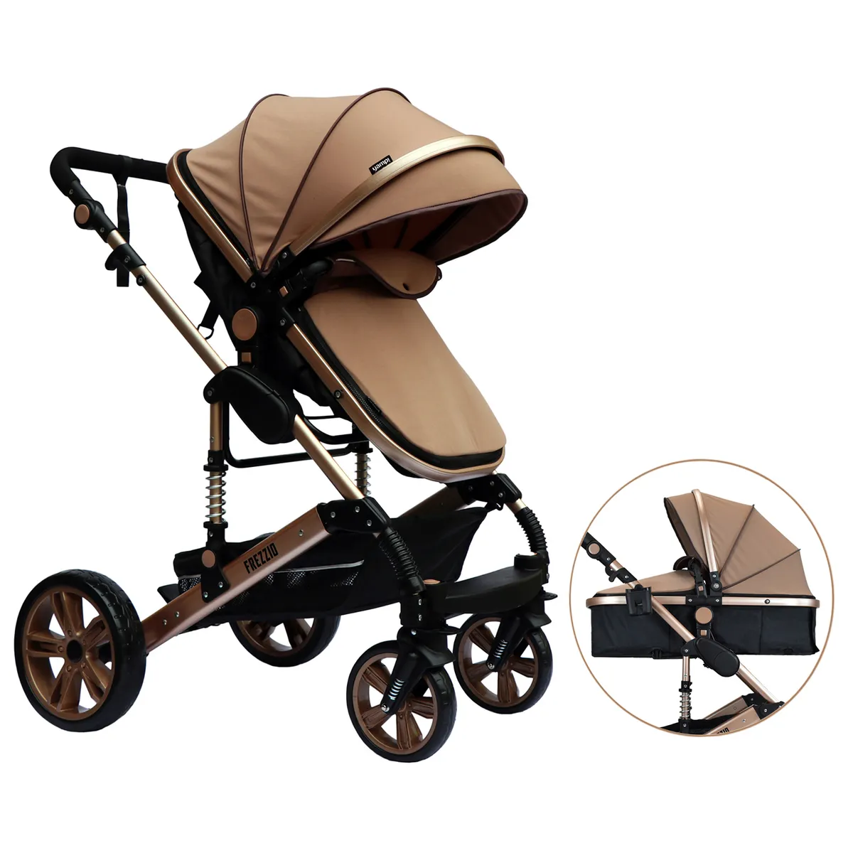 YAMP - Coche Moisés De Paseo Bebé Frezzio Plegable Yamp