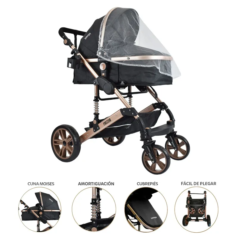 YAMP - Coche Moisés De Paseo Bebé Frezzio Plegable Yamp