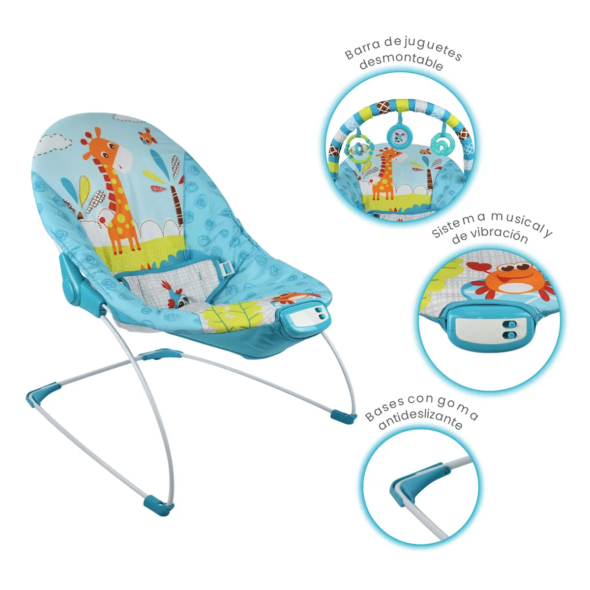 PRIORI - Silla Nido Bebé Mecedora Musical Con Vibrador Bouncer Priori