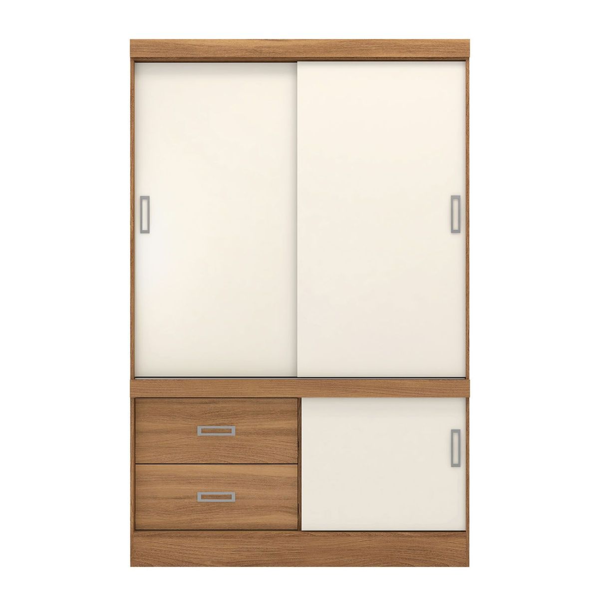 MICA - Ropero Reversible Padua 3 Puertas Corredizas 2 Cajones