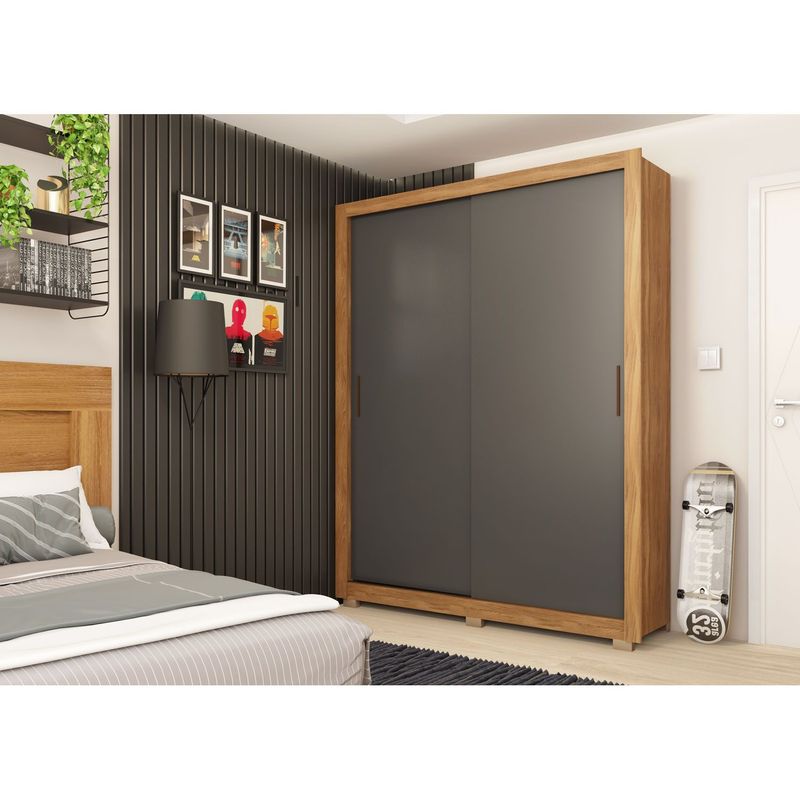 MICA - Ropero Reversible Carlo 2 Puertas Corrediza 2 Cajones