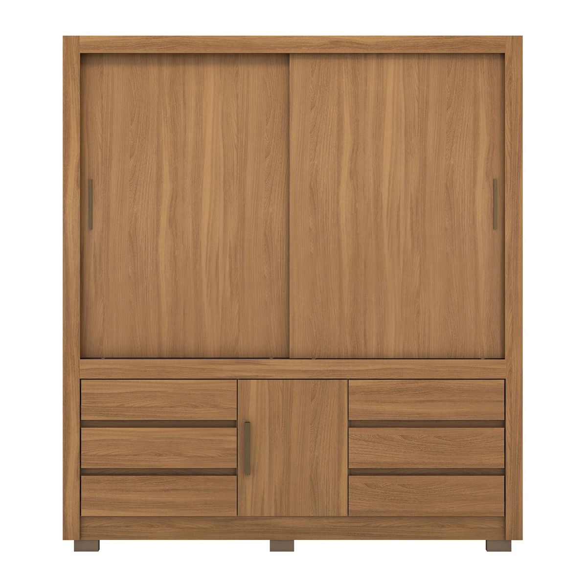 MICA - Ropero Reversible Matera 2 Puertas Corredizas 6 Cajones