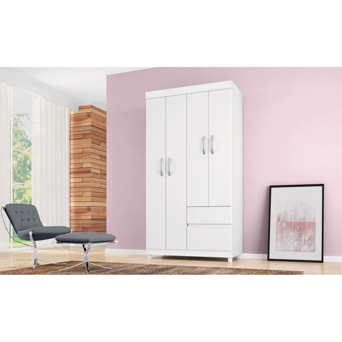 MICA - Ropero Palermo 4 Puertas 2 Cajones