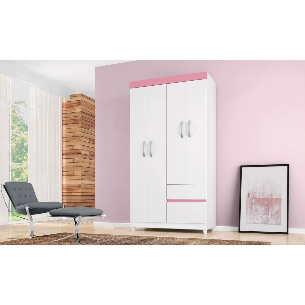 MICA - Ropero Palermo 4 Puertas 2 Cajones