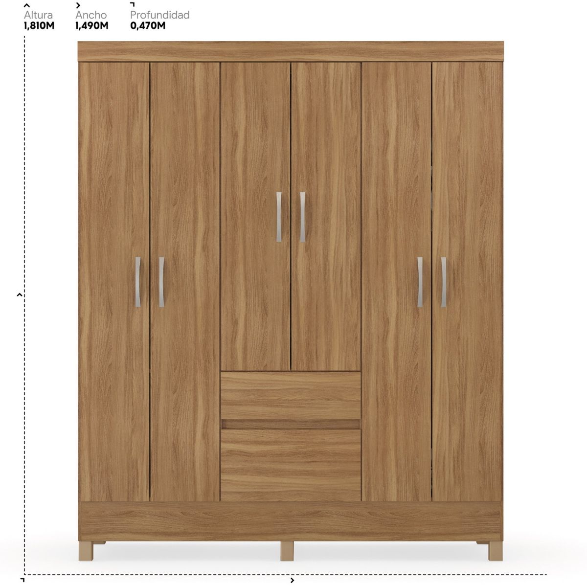 MICA - Ropero Siena 6 Puertas 2 Cajones