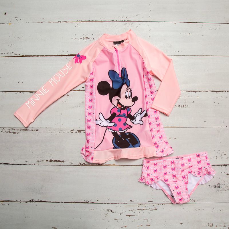 MINNIE - Traje de Baño Uv Niña 2 Piezas Manga Larga Minnie